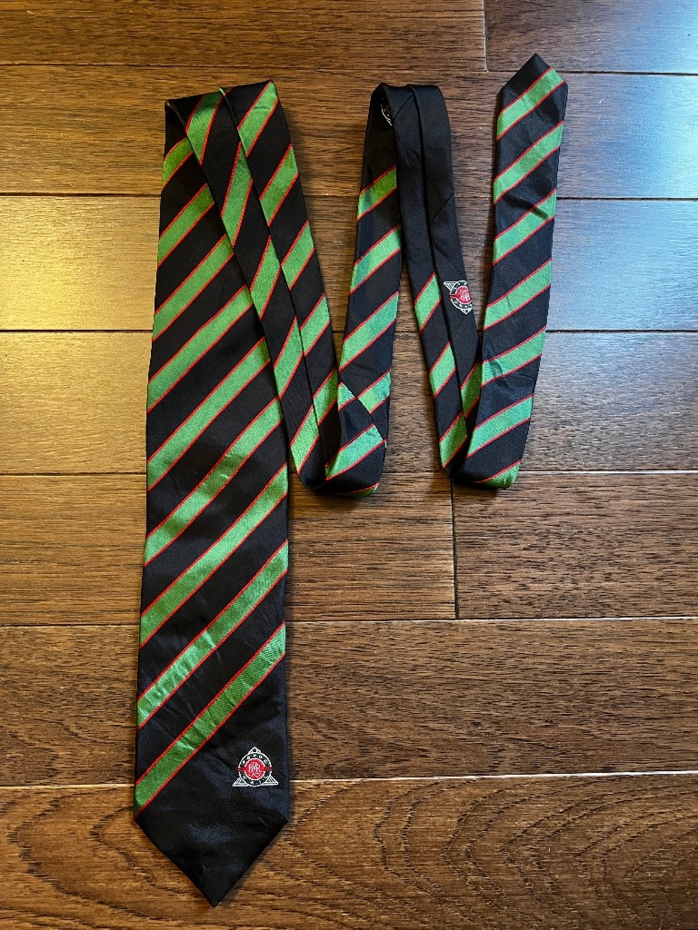 Vintage Rovos Rail South Africa 100% Pure Silk Crest Striped Uniform Tie